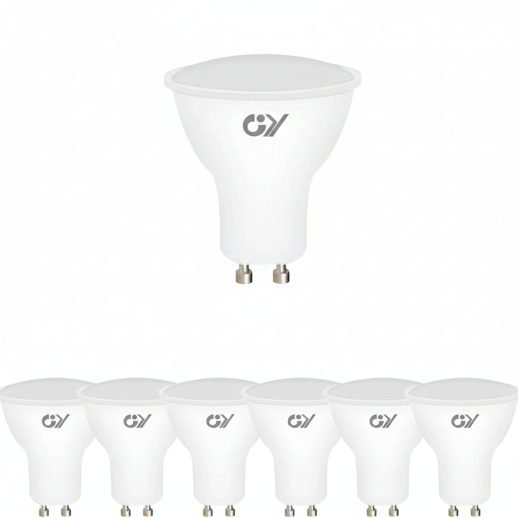 GY GU10 LED Bulb 7W 6500K Cool White Dimmable 630 Lumens 6-Pack