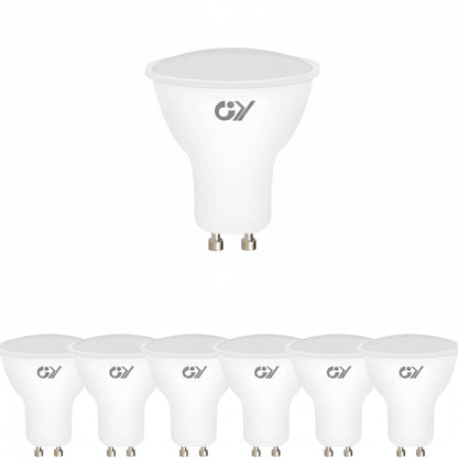 GY GU10 LED Bulb 7W 6500K Cool White Dimmable 630 Lumens 6-Pack