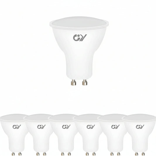 GY GU10 LED Bulb 7W 6500K Cool White Dimmable 630 Lumens 6-Pack