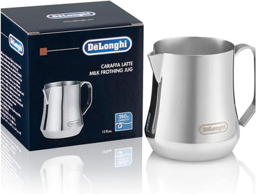 De'Longhi 350ml Stainless Steel Milk Frothing Pitcher with Ergonomic Handle