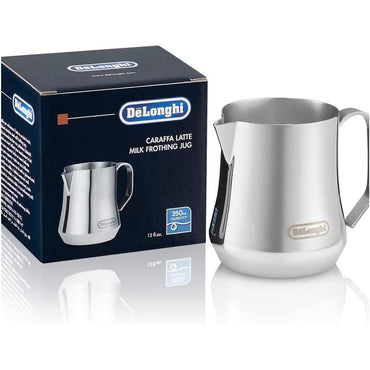 De'Longhi 350ml Stainless Steel Milk Frothing Pitcher with Ergonomic Handle