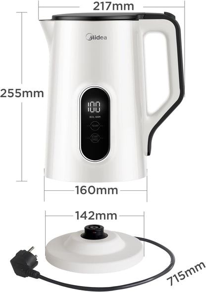 Midea 1.5L Stainless Steel Electric Kettle with Precise Temperature Control