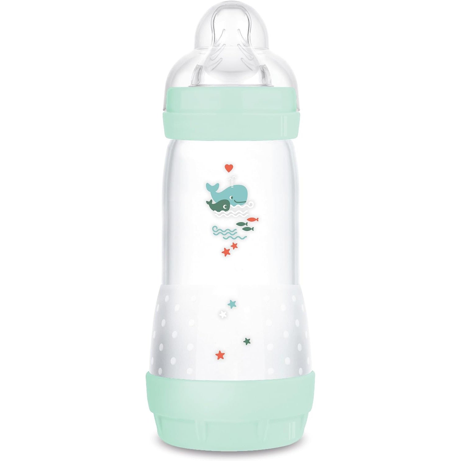 MAM Easy Start Anti-Colic Baby Bottle, 11 oz, Whale Design, 4 Months+
