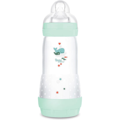 MAM Easy Start Anti-Colic Baby Bottle, 11 oz, Whale Design, 4 Months+
