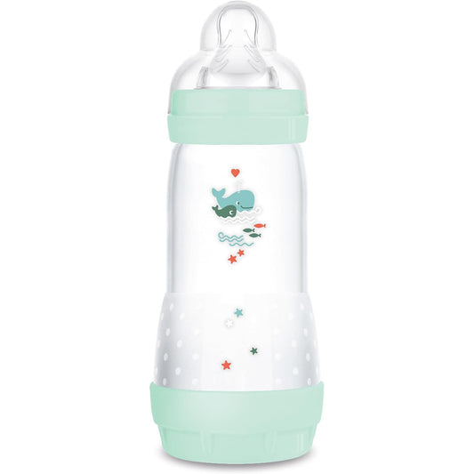 MAM Easy Start Anti-Colic Baby Bottle, 11 oz, Whale Design, 4 Months+