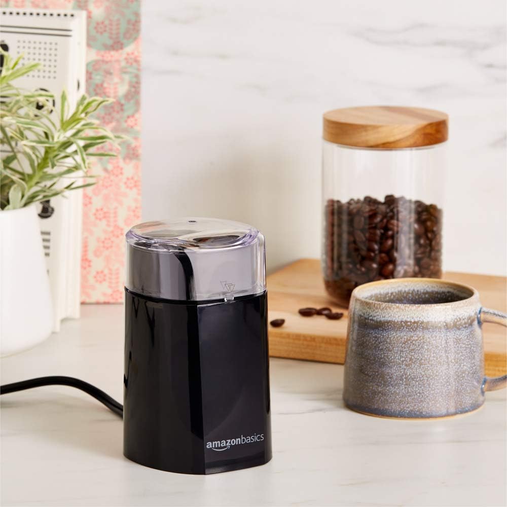 Amazon Basics Electric Coffee Bean Grinder 30 g Capacity Black CG9403-B