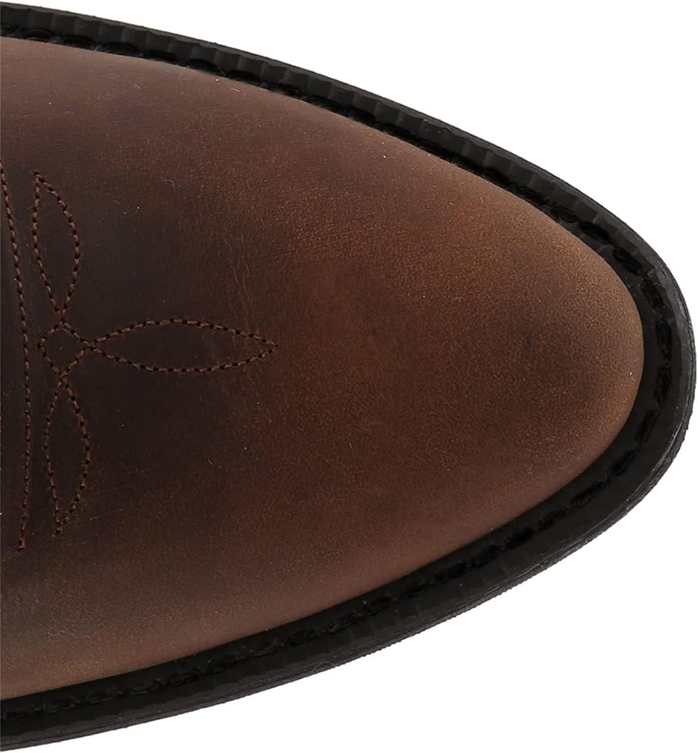 Men's Wide Toe Embroidered Cowboy Boots Slip Resistant Western Footwear