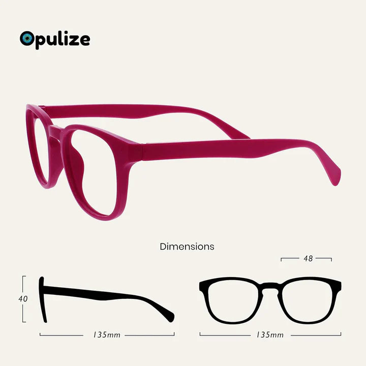 Opulize POP Matte Reading-Glasses Retro Chunky Light Frame with Spring Hinges