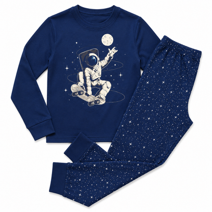 HIP & HOPPS Kids' Cotton Pajama Set – Astronaut Print