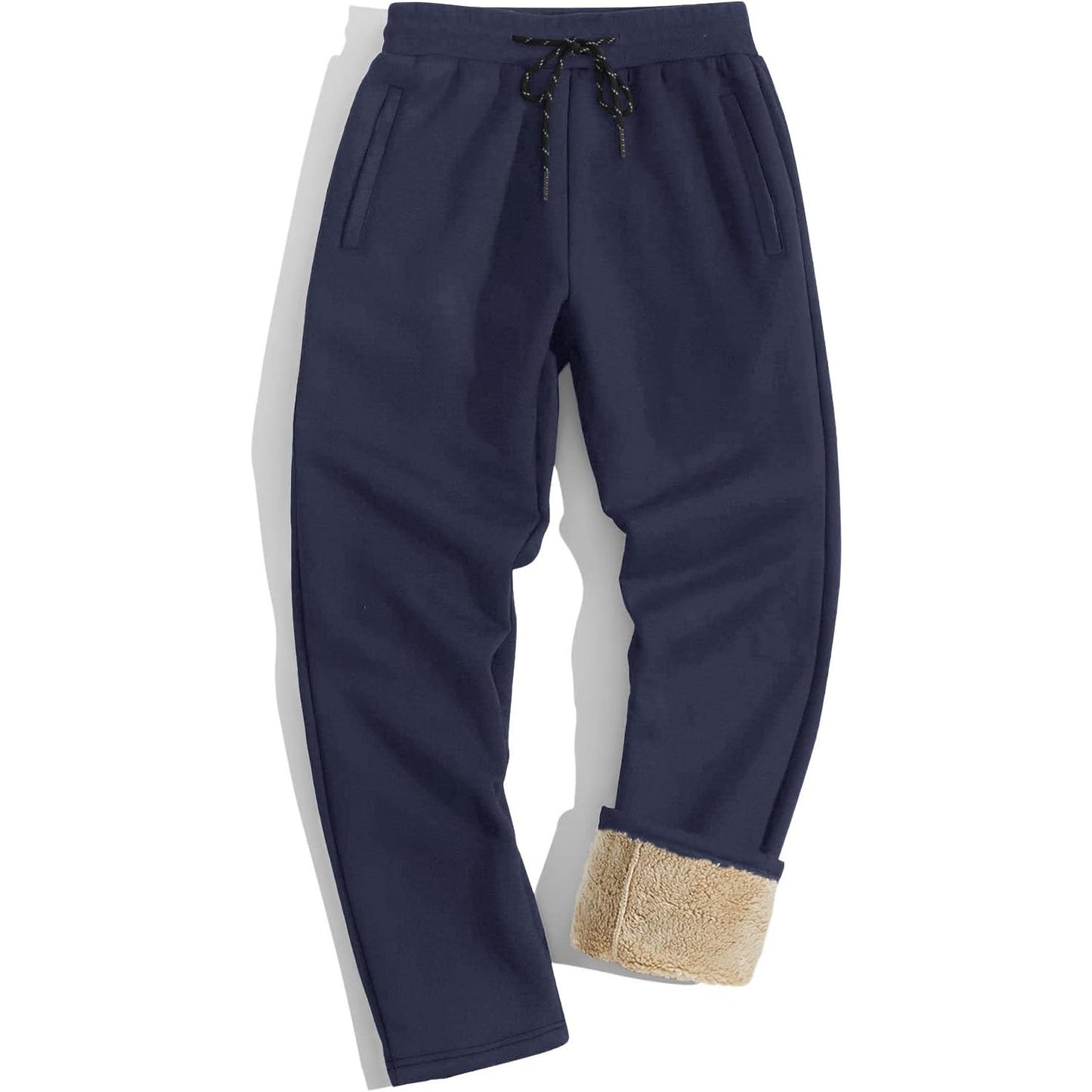 TACVASEN Men's Sherpa Lined Winter Warm Thermal Fleece Jogging Sweatpants with Pockets