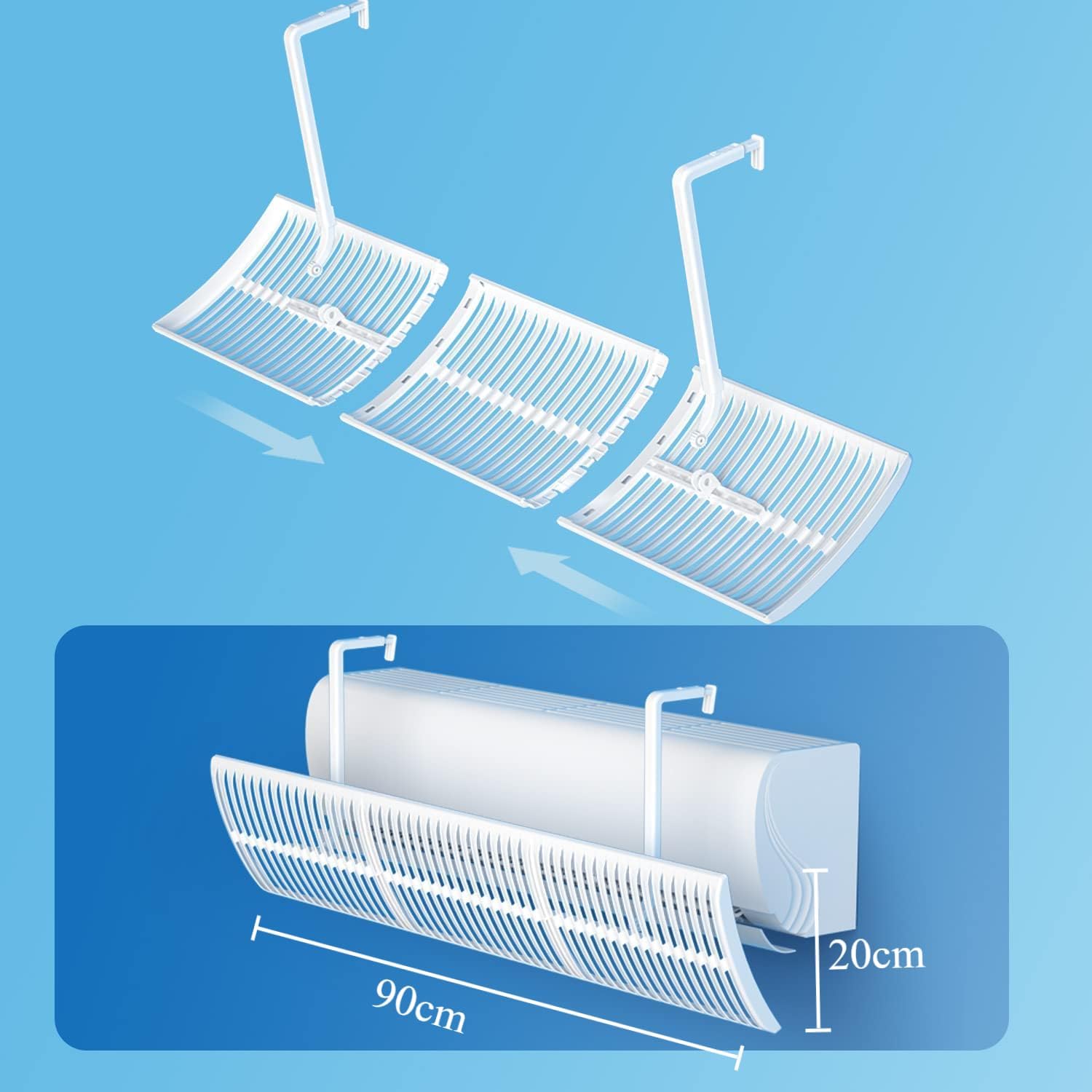 Adjustable Air Conditioner Wind Deflector for Wall-Mounted Units