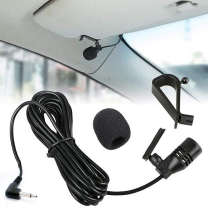 LINHUIPAD 3.5mm Car Stereo Microphone with 3m Cable and Clip