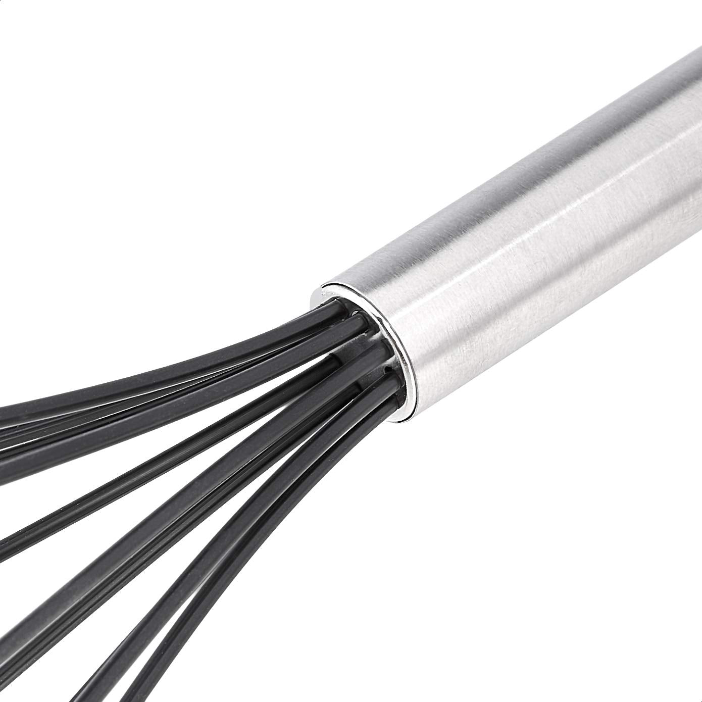 Amazon Basics 3-Piece Stainless Steel Silicone Whisk Set Black