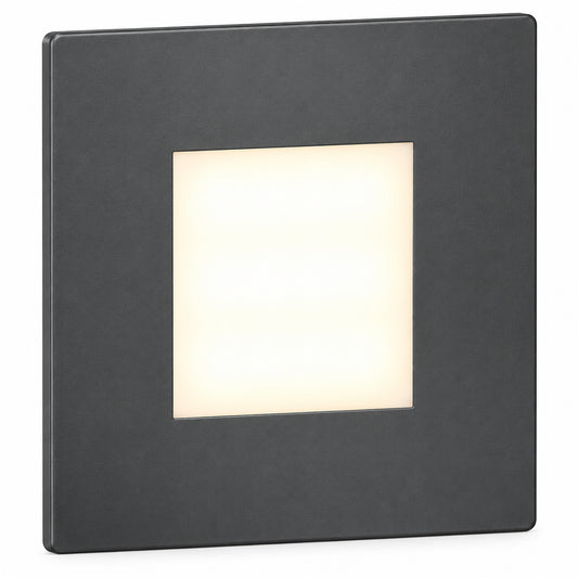 ledscom LED stair light, FEX recessed wall light for indoor and outdoor use, square, anthracite, 85 x 85 mm, warm white

