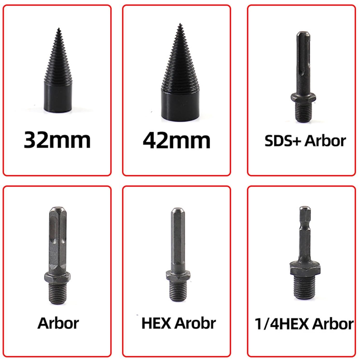 Enakshi Wood Log Splitter Drill Bit Kit