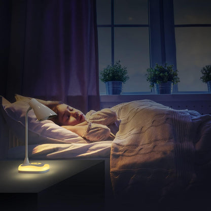Gobikey LED Desk Lamp 2-in-1 Reading Night Light Dimmable USB Rechargeable Touch Control White