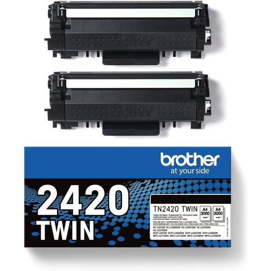 Brother TN-2420TWIN Black Twin Pack High-Yield Toner Cartridge 2,000 Pages