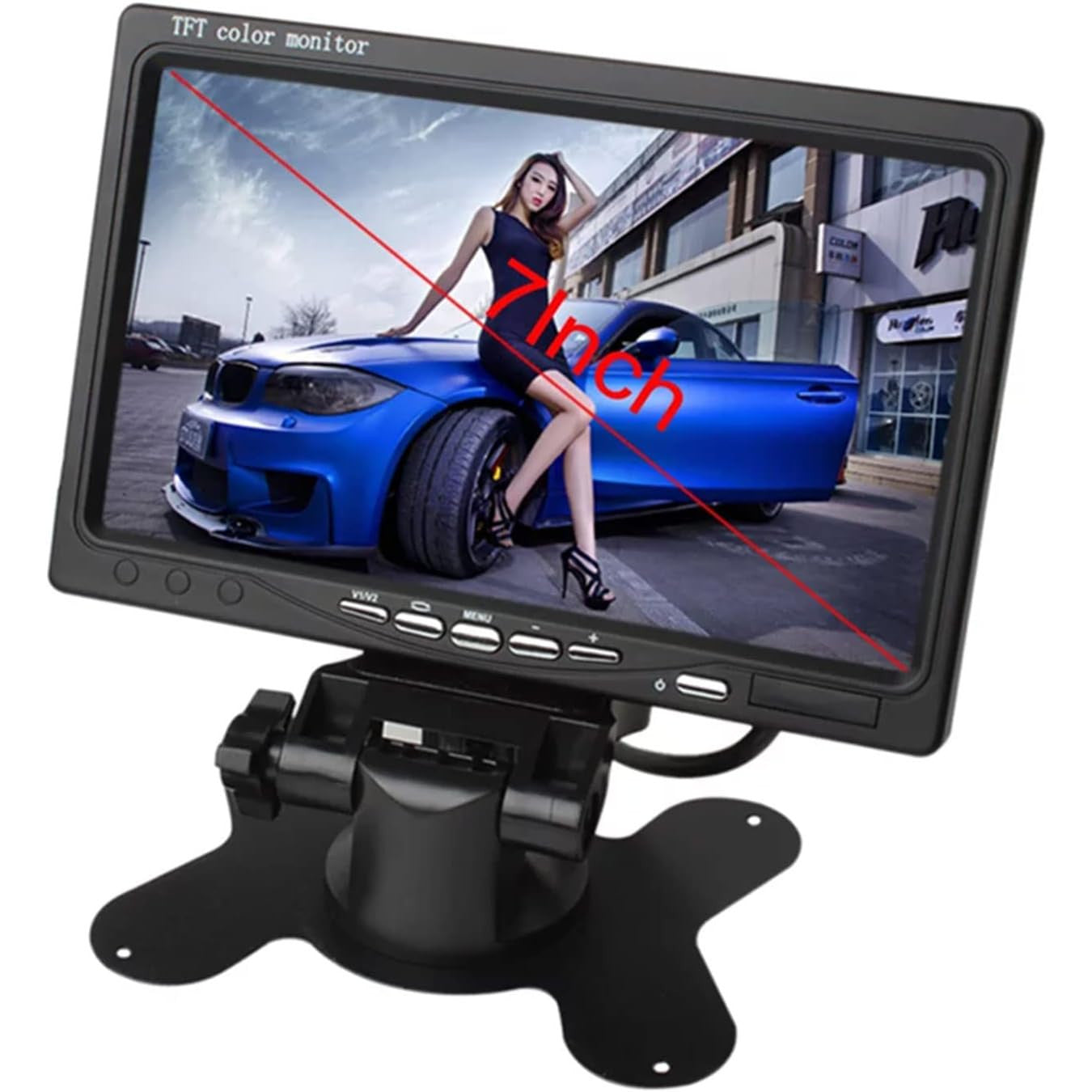 7-inch HD TFT Car Display, 1024x600, AV Input, Integrated Speaker