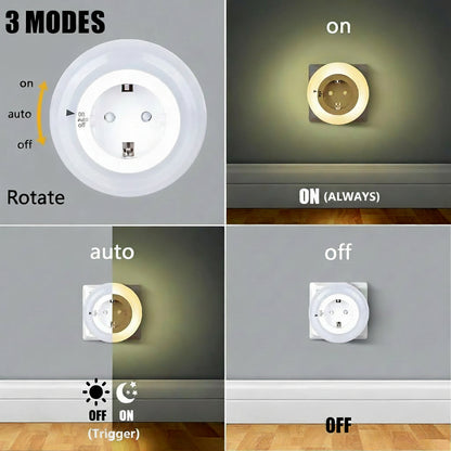 Emotionlite Night Light Socket with Twilight Sensor 4 Brightness Adjustable Warm White 2700 K