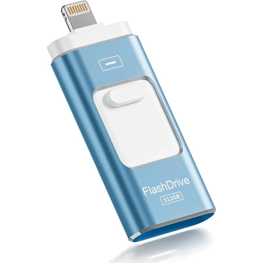 Apple MFi Certified 256GB Flash Drive for iPhone Thumb Drive Photo Stick, USB Memory Stick iPhone Flash Drive for Photos Videos, High Speed Jump Drive Compatible for iPhone/iPad/Android/PC (Blue) - Gomix Brands Outlet
