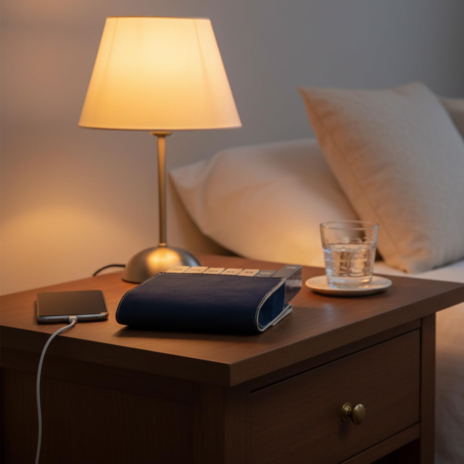 Blue Velvet 7-Day Pill Organizer with Travel Pouch