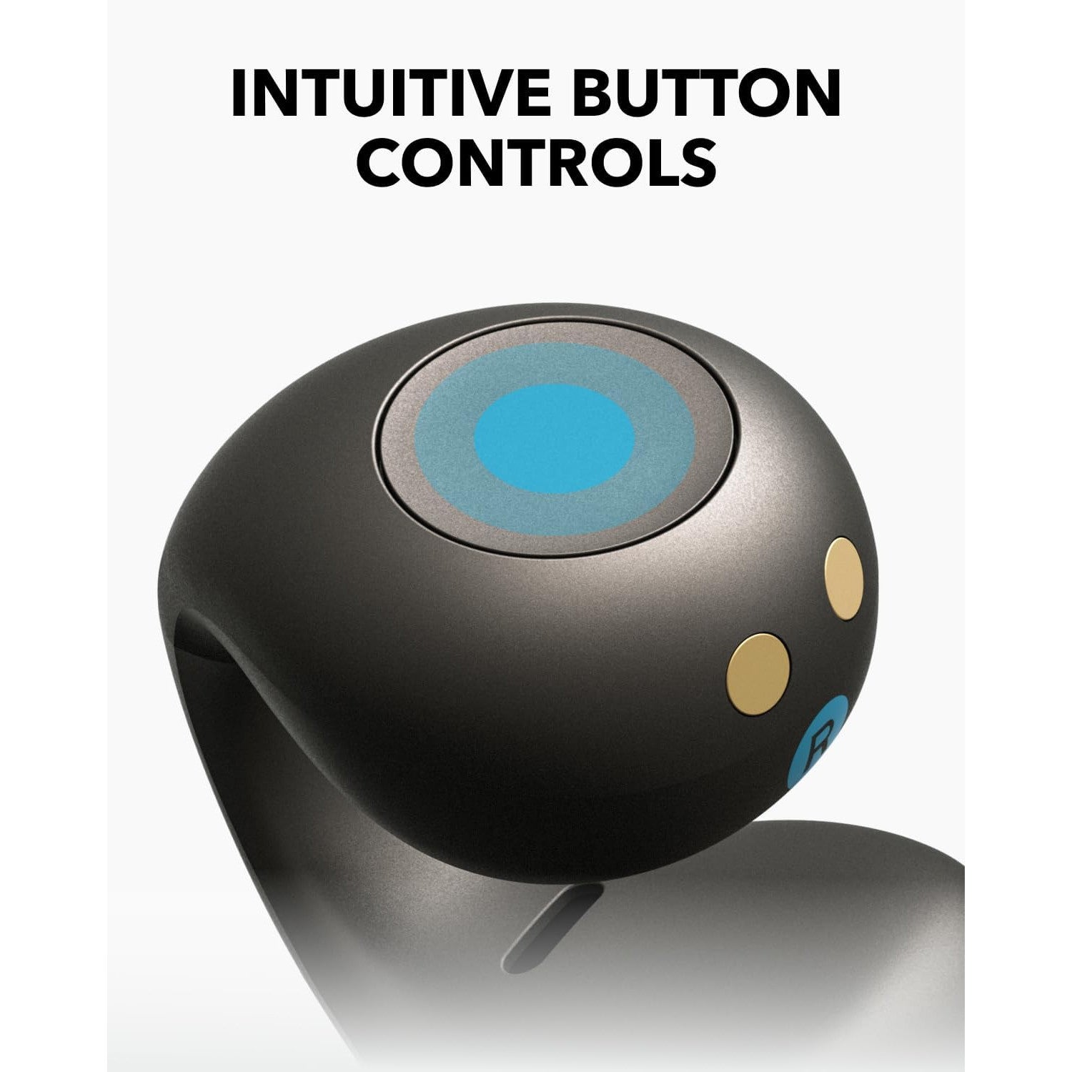 Soundcore C40i Open-Ear Clip-On Earbuds – Lightweight, Flexible Joint Design, Button Controls, Attachable Ear Grips, Expansive Drivers for Clear Sound