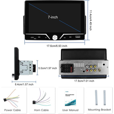 7-inch Single Din Car Stereo with CarPlay Android Auto Bluetooth