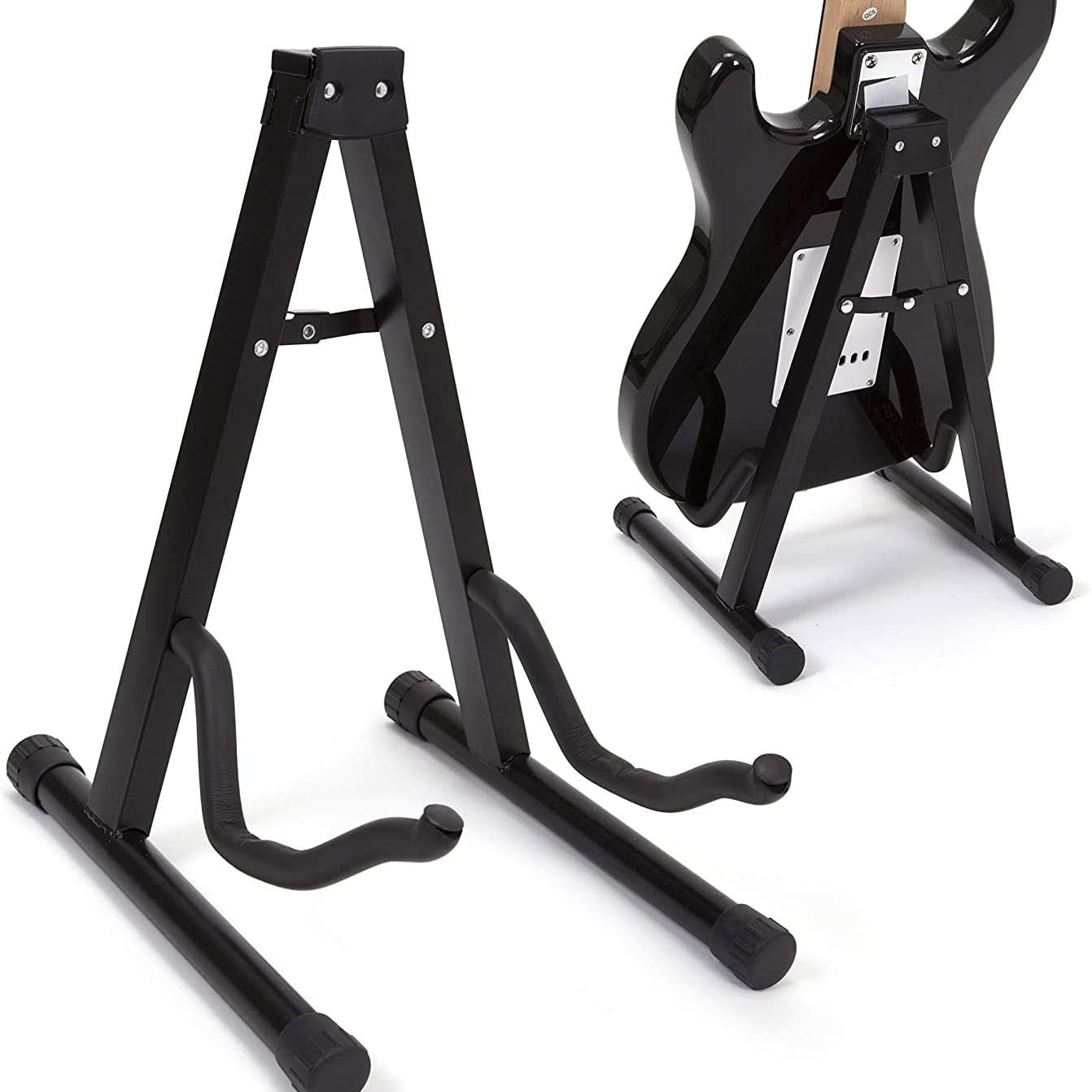 RockJam RJGS01 Universal Portable Foldable A-Frame Guitar Stand Black