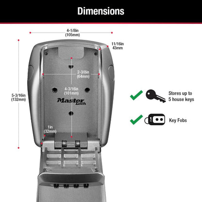 Master Lock Heavy Duty Wall-Mount Key Box with 5-Key Capacity