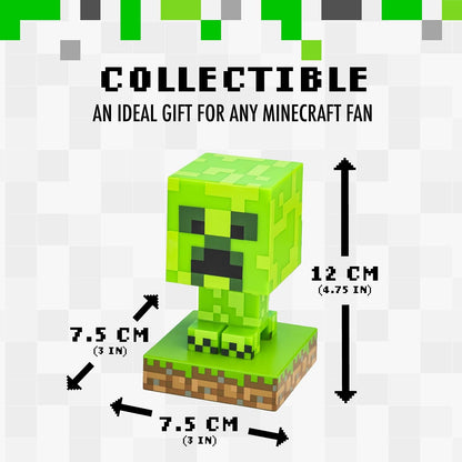 Paladone Minecraft Creeper 3D Pixel Night Light – Green LED Lamp