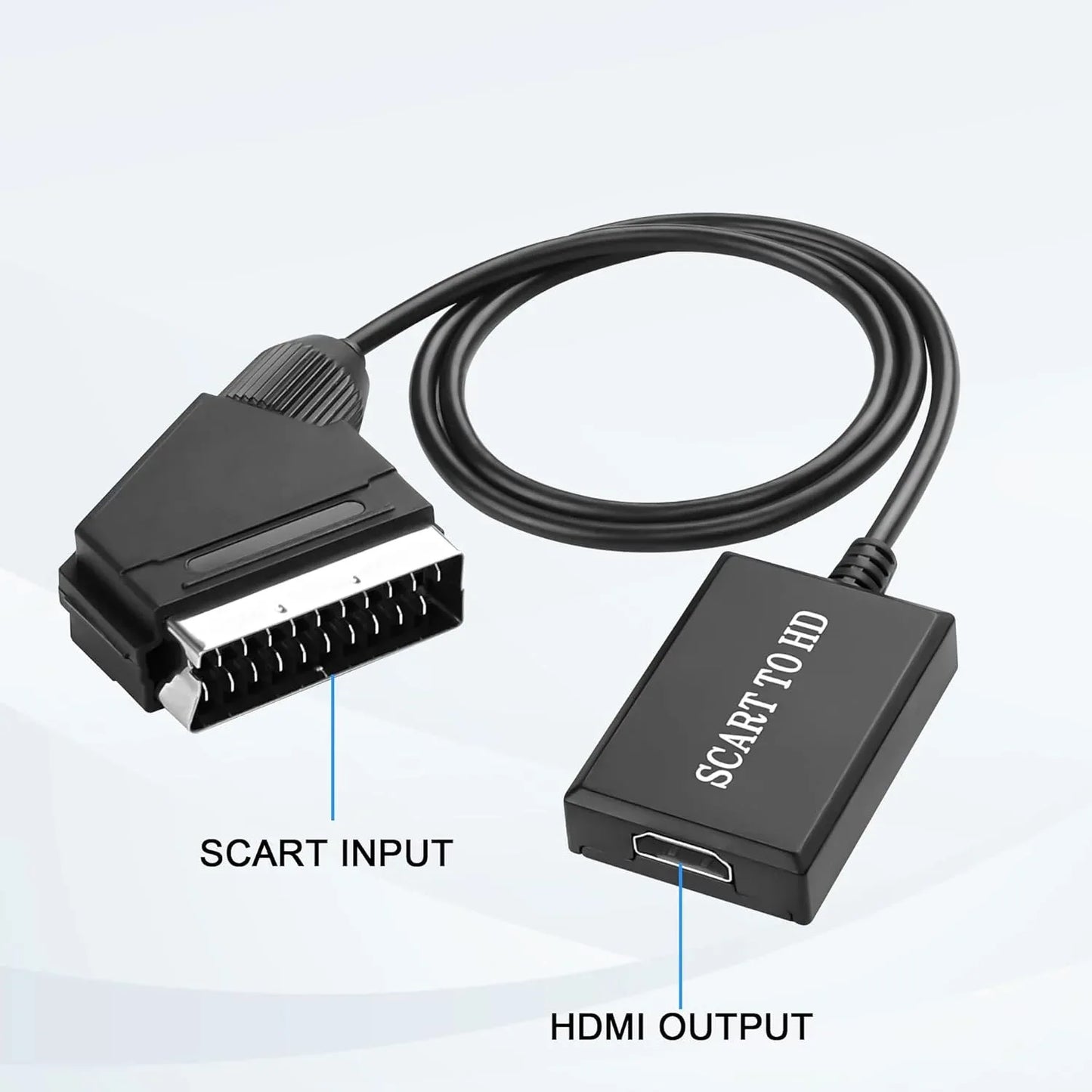 XMSJSIY SCART to HDMI Converter Cable 1080P/720P 0.7M USB Powered Adapter for CRT/VHS/DVD - Gomix Brands Outlet