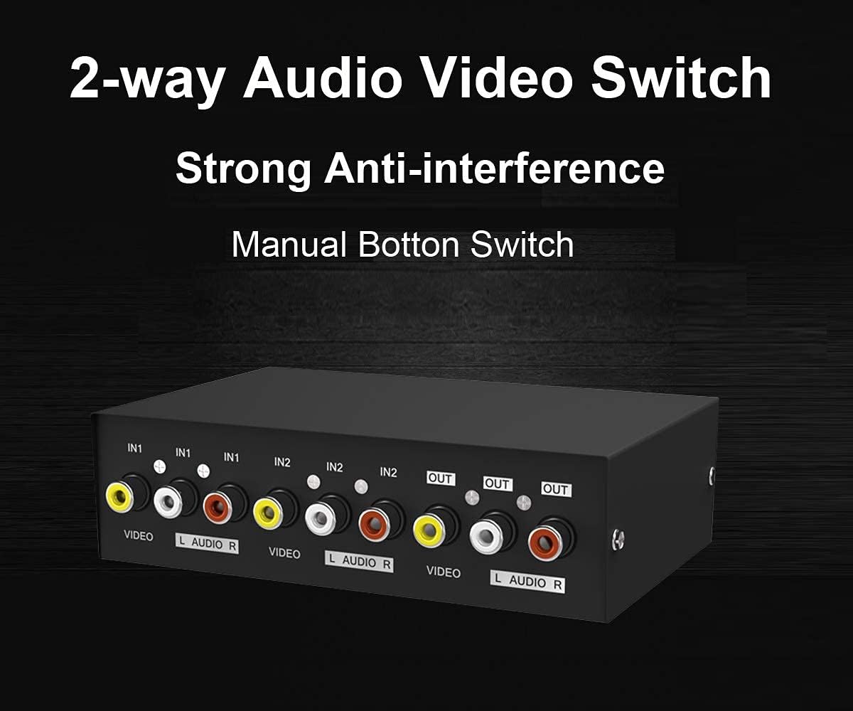 MT-Viki 2-in-1 RCA AV Switch Box for Gaming Consoles