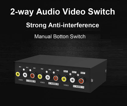 MT-Viki 2-in-1 RCA AV Switch Box for Gaming Consoles