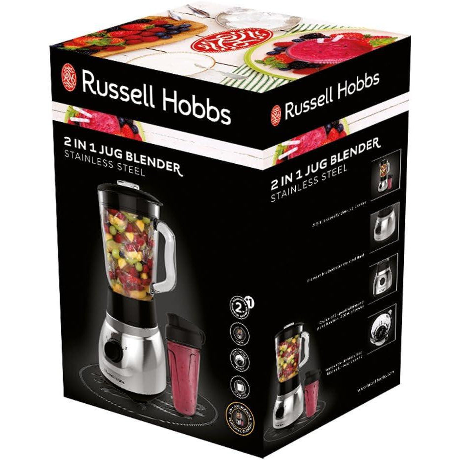 Russell Hobbs 2-in-1 Glass Steel Stand Mixer with To-Go Mug - Gomix Brands Outlet