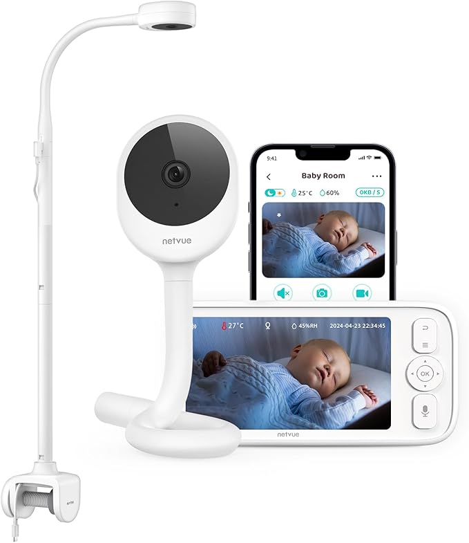 NETVUE Upgraded 5\" Baby Monitor Camera with 5000mAh Battery
