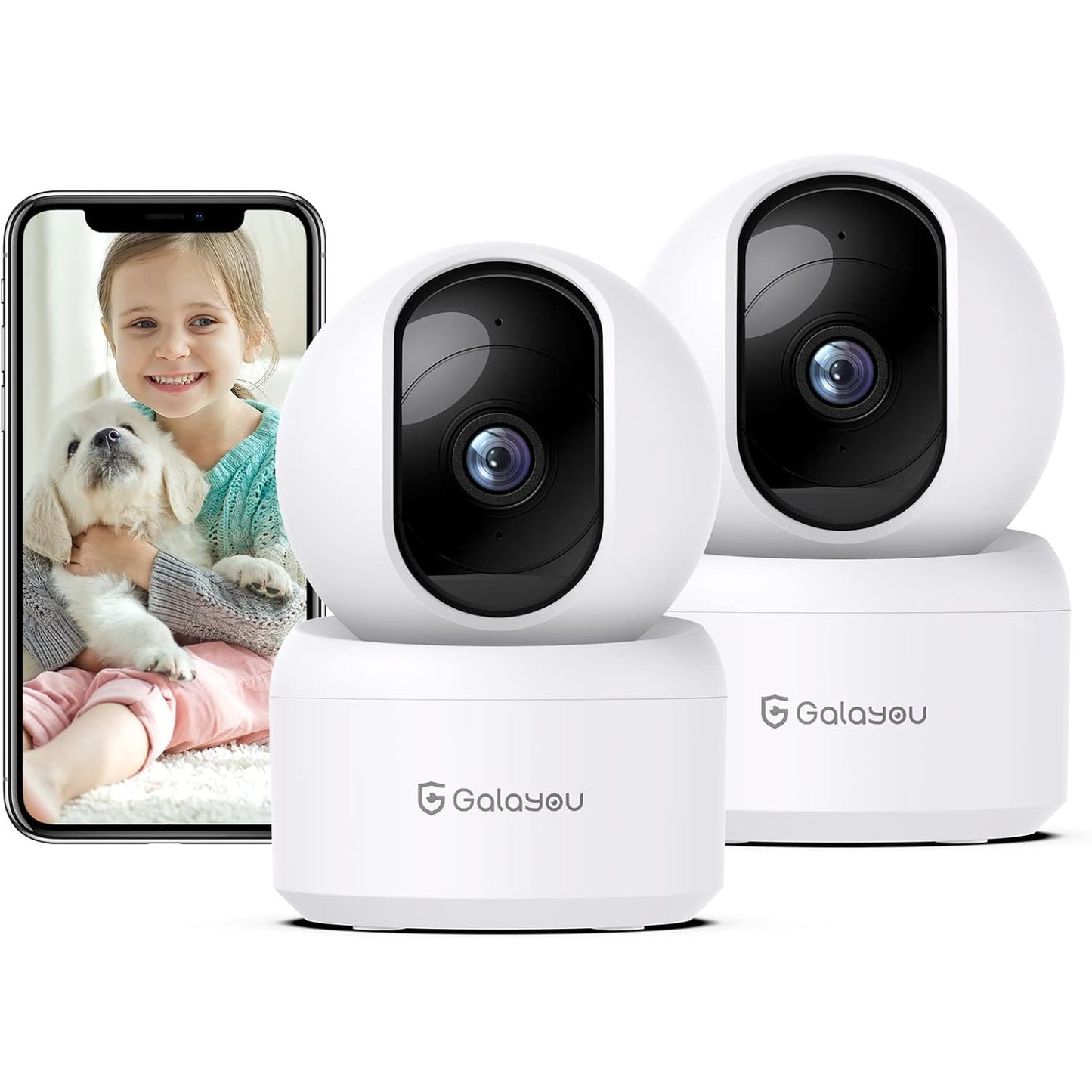 GALAYOU 2K Indoor Security Camera with 360° Night Vision