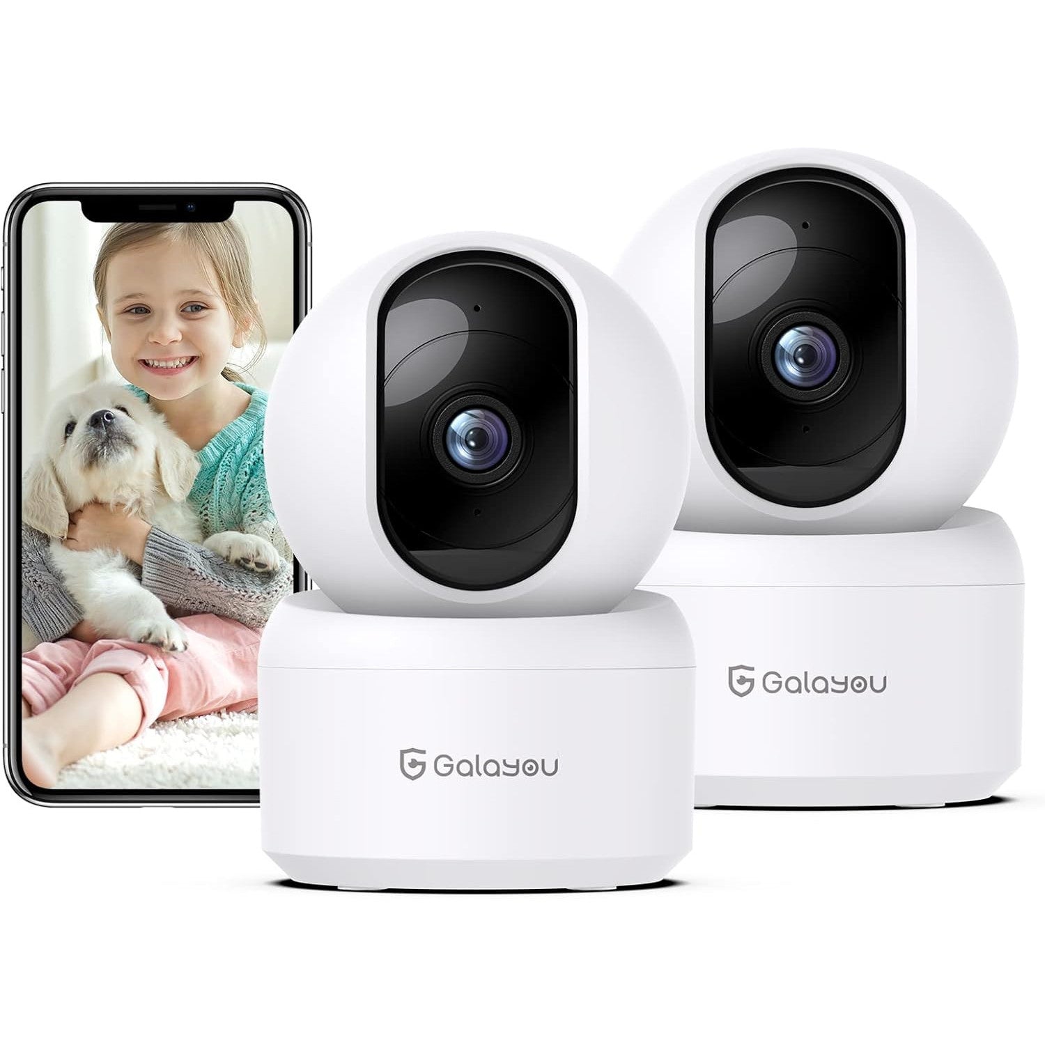 GALAYOU 2K Indoor Security Camera with 360° Night Vision