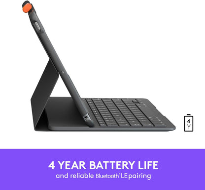 Logitech Slim Folio Keyboard Case for iPad 7th-9th Gen – Graphite