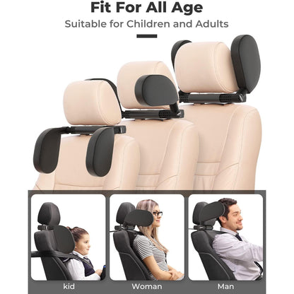 Oasser Car Seat Headrest Pillow, Detachable Adjustable Double Sided Support for Adults and Kids