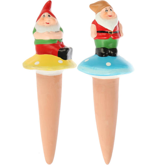 com-four 3-Pack Automatic Indoor Plant Watering Spikes – Cute Dwarf Design