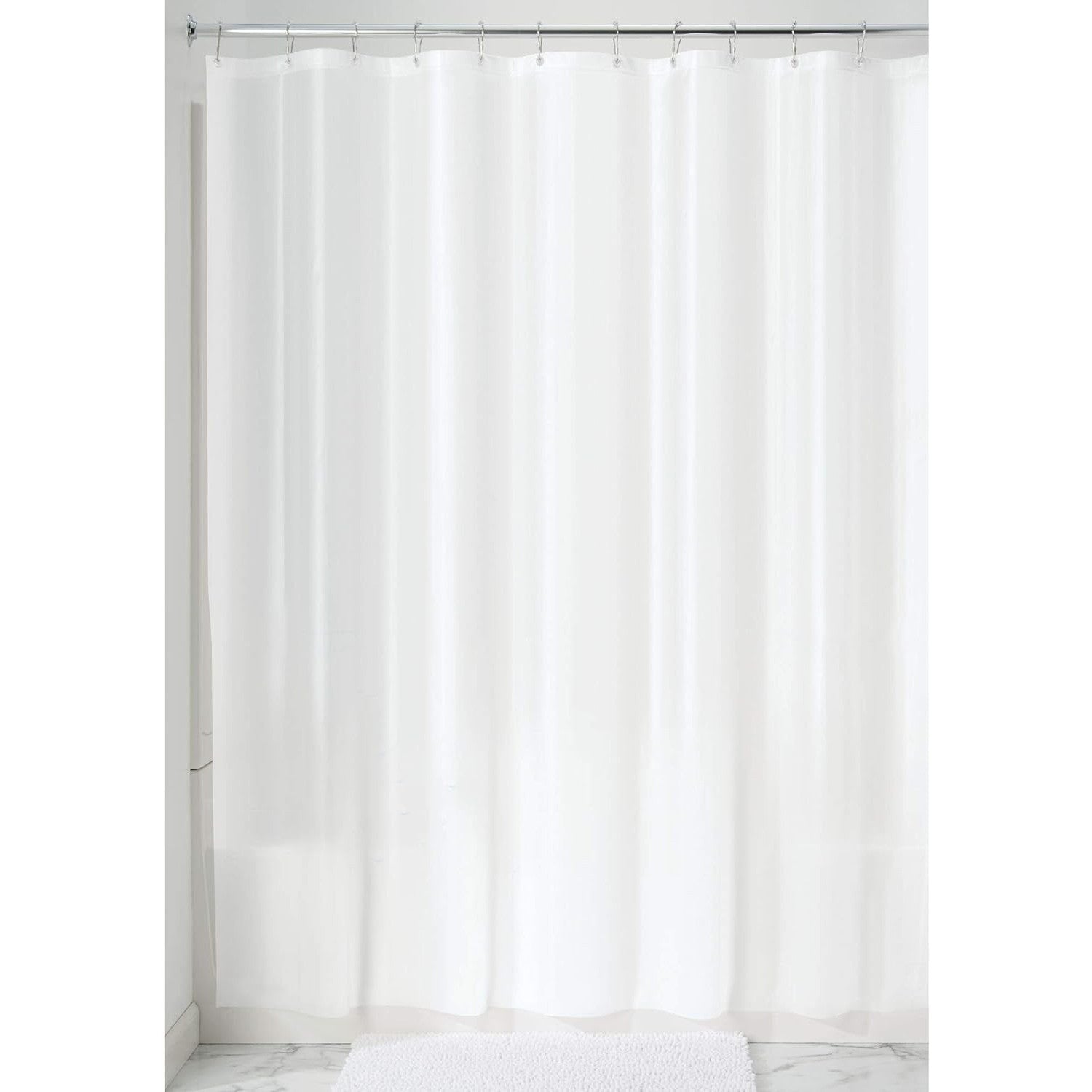 iDesign Waterproof PEVA Shower Curtain Liner 72 x 72 White