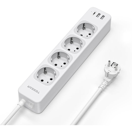 TESSAN 7-in-1 Power Strip with 4 AC Outlets, USB-C, 2 USB-A Ports