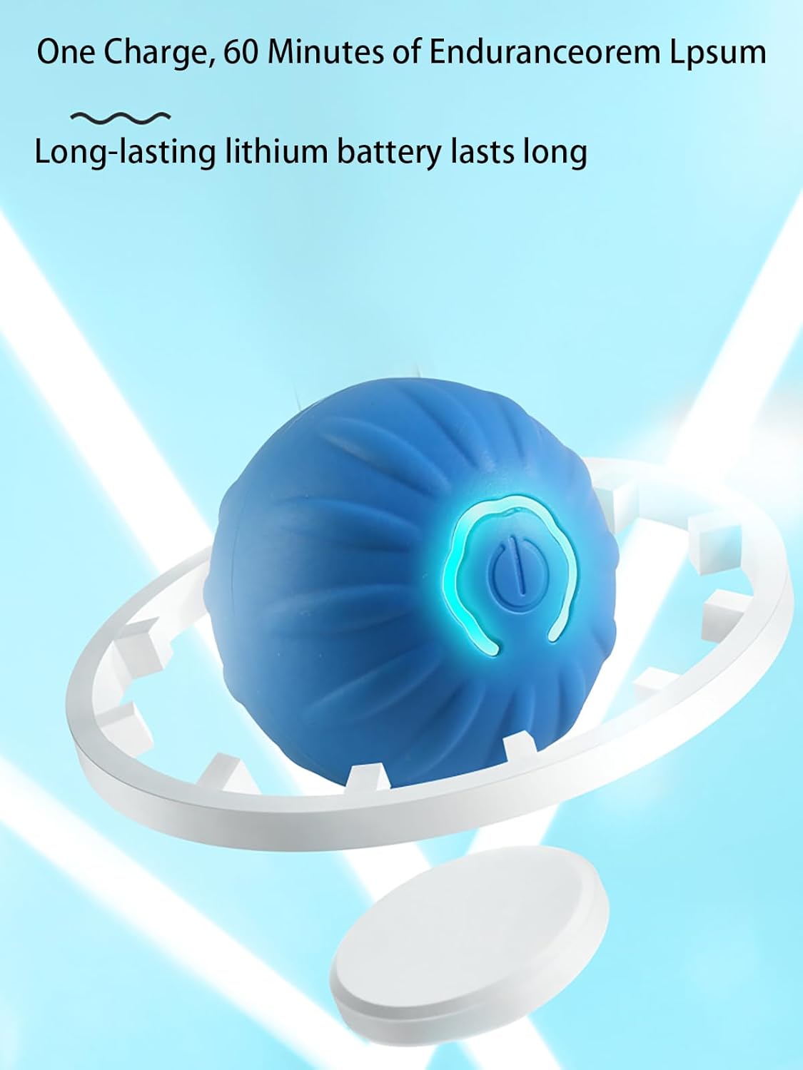 Winb Interactive LED Dog Ball – USB Rechargeable Motion‑Activated Rolling Toy for Small Dogs
