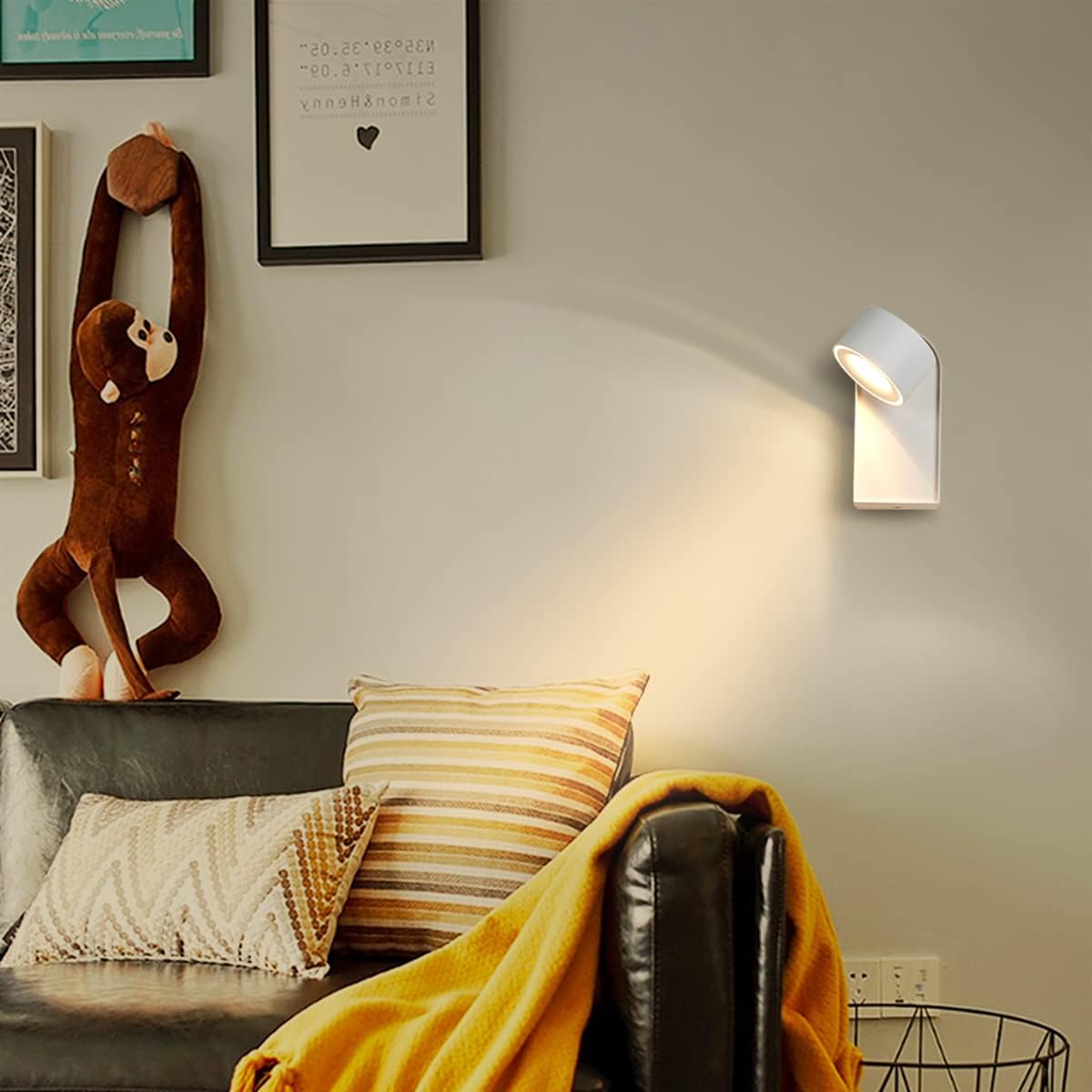 Dr.lazy CBTH346 12W LED Wall Light 3000K Warm White Rotatable Indoor Sconce