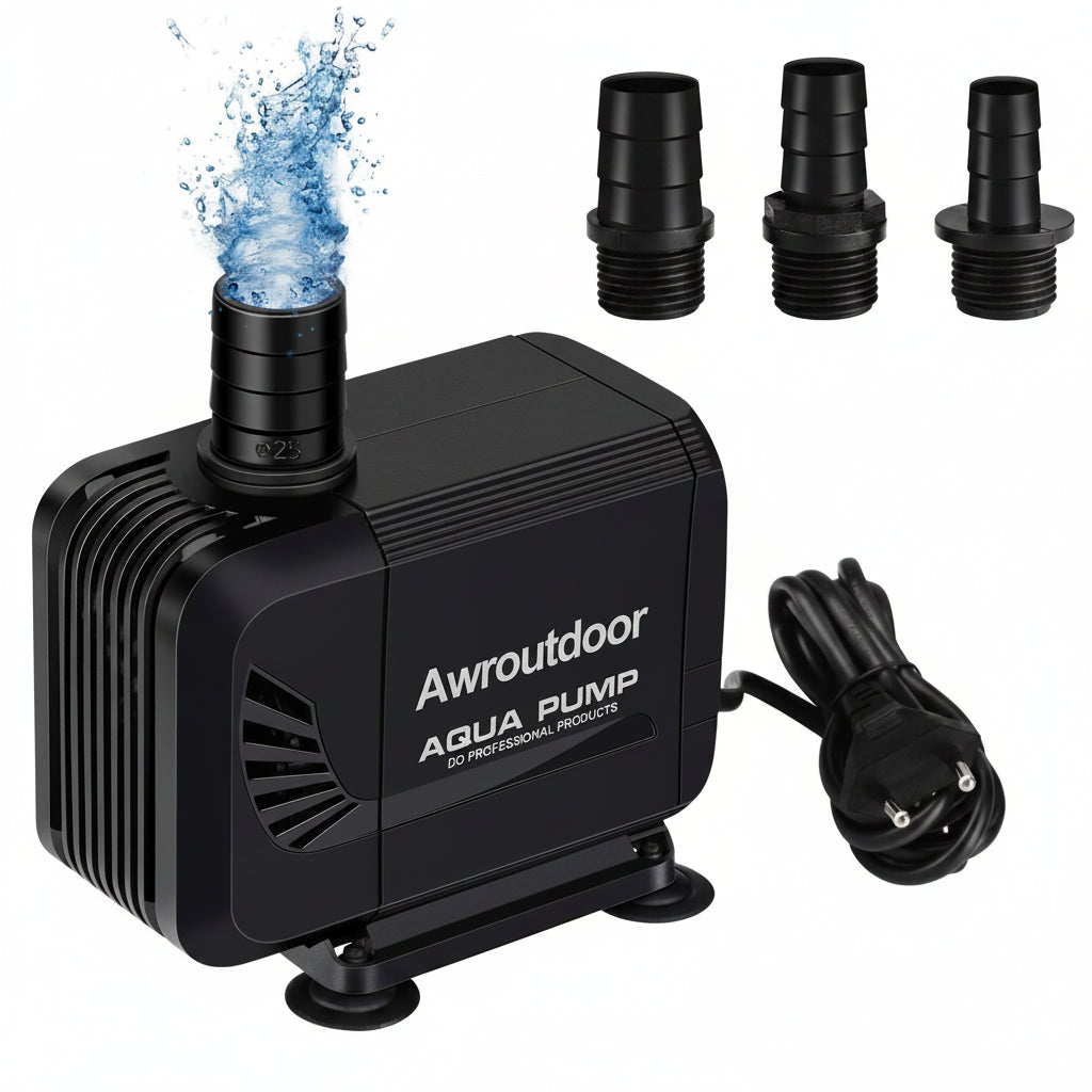 Awroutdoor Submersible Water Pump 35W 2500L/H 3 Nozzles for Aquarium Pond Fountain Hydroponics
