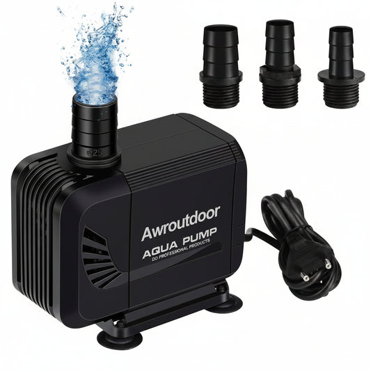 Awroutdoor Submersible Water Pump 35W 2500L/H 3 Nozzles for Aquarium Pond Fountain Hydroponics