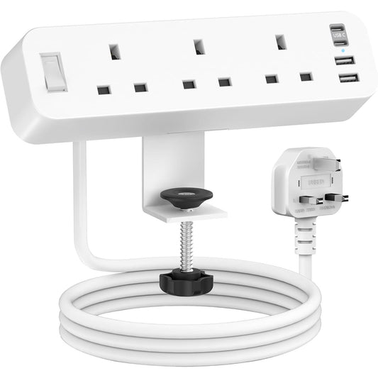 Anvode Black Multi Extension Socket: Durable Power Strip for Home & Workshop