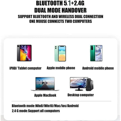 PEIBO Dual-Mode Bluetooth Wireless Mouse with USB‑C Adapter - Gomix Brands Outlet