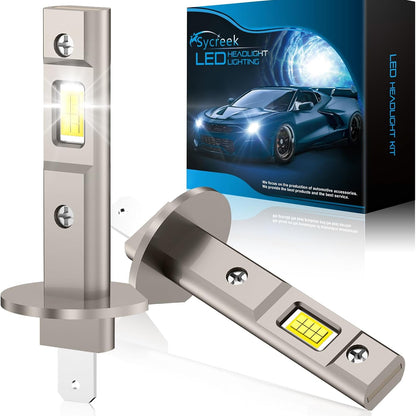 Sycreek H1 LED 100W 22000LM 6500K Cool White CANBUS Car Conversion Kit with Fan, 2 Bulbs
