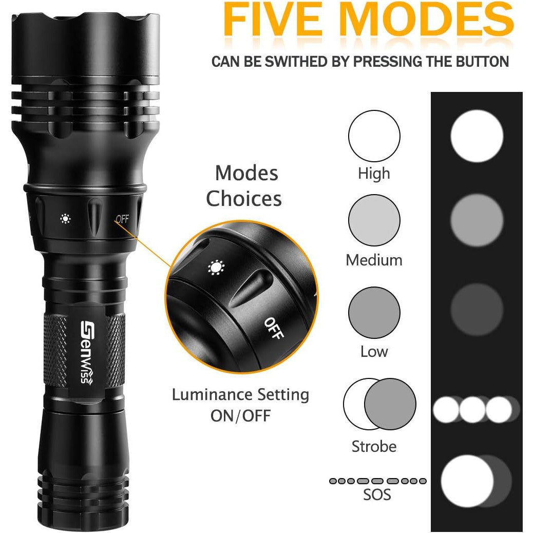 1000 Lumen Super Bright XPL-LED Dive Torch Waterproof 80M